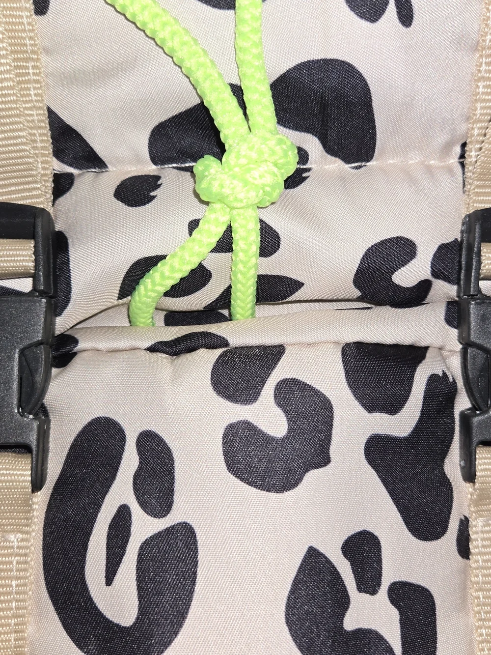 Black & Cream Leopard-Print Backpack - Unbranded